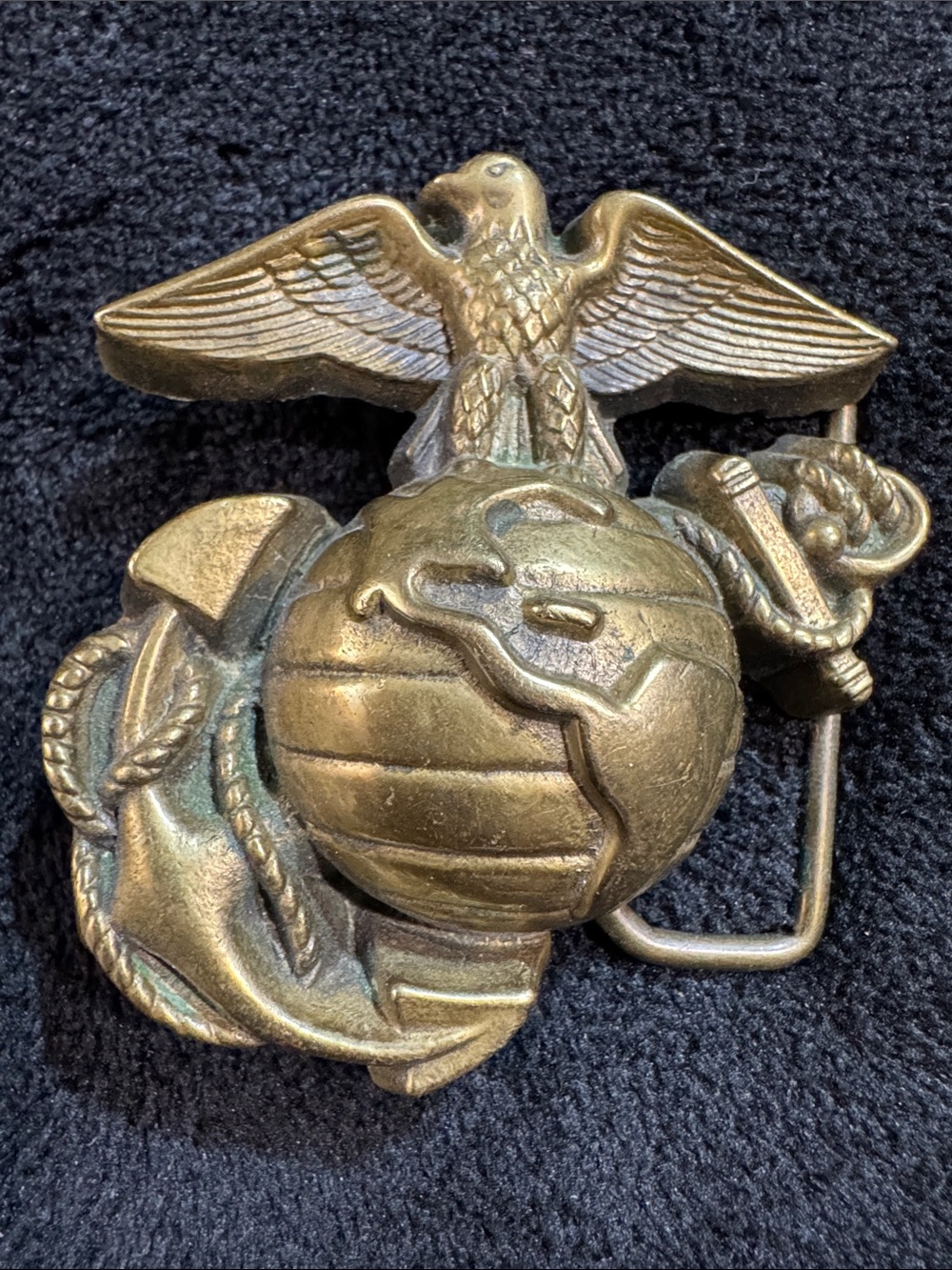 Vintage Brass U.S. Marine Corps Belt Buckle